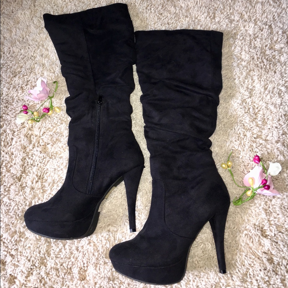 Suede Bootie Heels